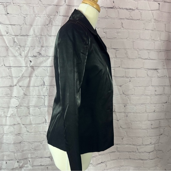 Banana Republic Black shimmer formal Blazer jacket top sz 0 tailored glam - Picture 2 of 8